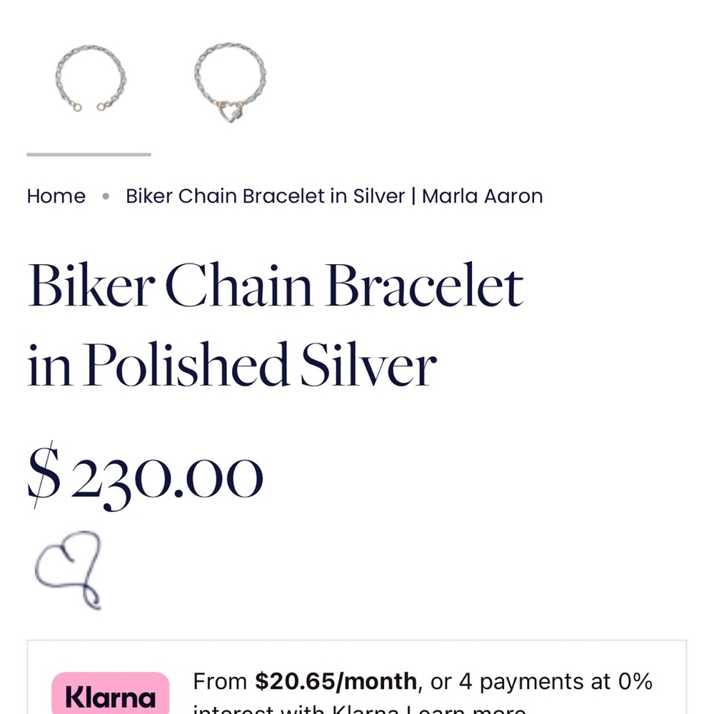 Marla Aaron Polished biker Silver Chain Bracelet